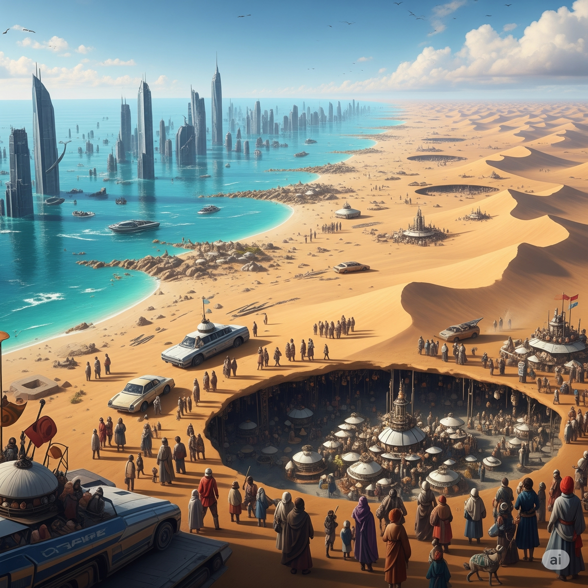 Il mondo nel 2100 secondo l’intelligenza artificiale: città sommerse, deserti e nuove migrazioni